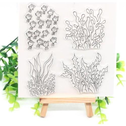 Seaweed Transparent Clear Silicone Stamps for DIY Scrapbooking/Card Making/Kids Fun Decoration Supplies