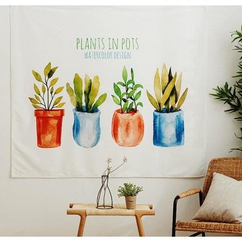 Drop Shipping Cactus Watercolor Hanging Wall Tapestries Mandala Bohemian Tapestry Tropical Leaf Landscape Wallpaper Wall Art