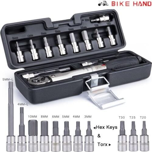 Bike Hand Bicycle Repair Tools 1/4 Inch Drive Click Torque Wrench Set Home Bicycle Maintenance Kit for Road & MTB Bike Tools Set