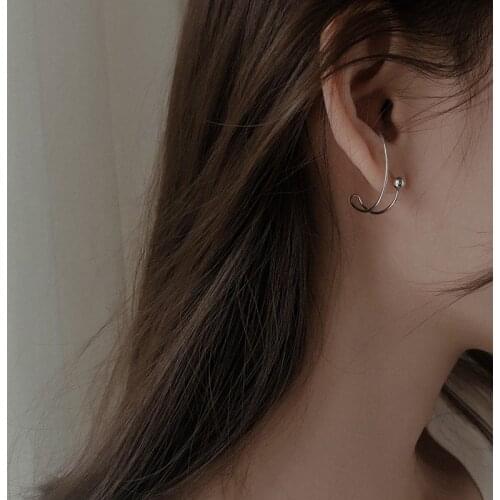 Stud Earrings Round Bead Semicircle For Women Simple Geometric Retro Punk Hip Hop Fashion New trendy Girlfriend Jewelry BOYULIGE