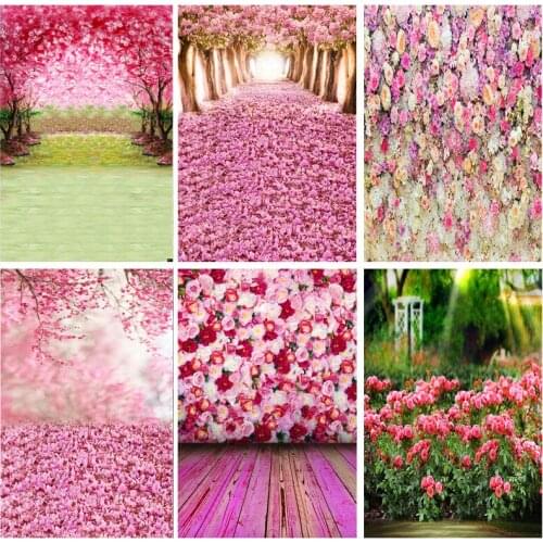 SHENGYONGBAO Vinyl Photography Backdrops Prop Flower Wall Wood Floor Wedding Theme Photo Studio Background 1911 CXZM-15