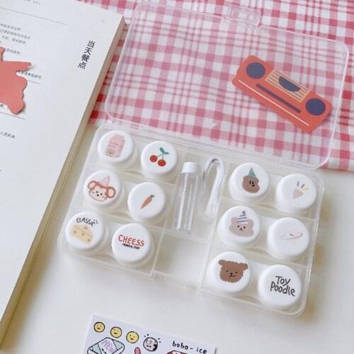 Cute Cherry Contact Lens Case Women High Capacity Beauty Lens Case Contact Lens Storage Box Gift