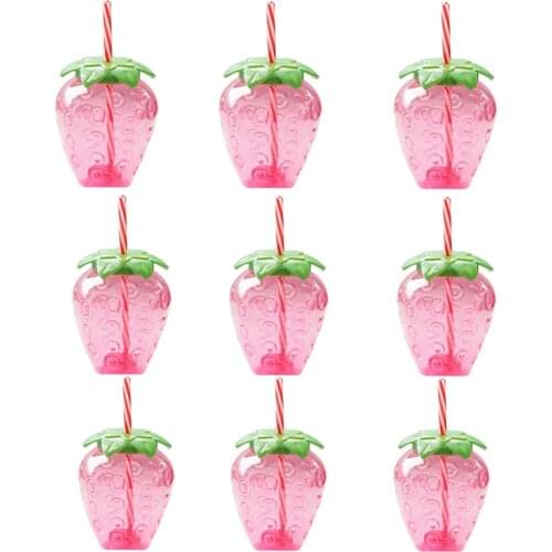 Strawberry Party Straw Cup Plastic Bottle Summer Fruits Party Summer Beach Party Supply Aloha Birthday Party Hawaii Party Fav