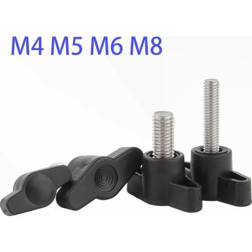 T-Handle Screw 2/4pcs M4 M5 M6 M8 304 Stainless Steel Plum Bakelite Hand Tighten Screw / Butterfly Plastic Head Hand Knob Screw