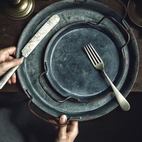 Take The Market Storage Tray Home Photo Round Tray Ornaments To Make Old Wrought Iron Painting