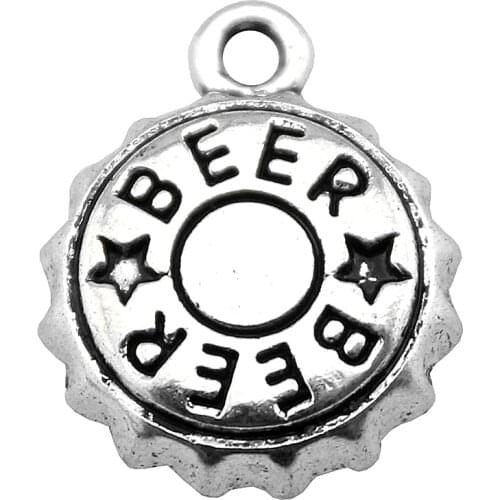 WYSIWYG 20pcs 17x14mm Beer Bottle Cap Charm Charms For Jewelry Making Beer Bottle Cap Charms Beer Bottle Cap