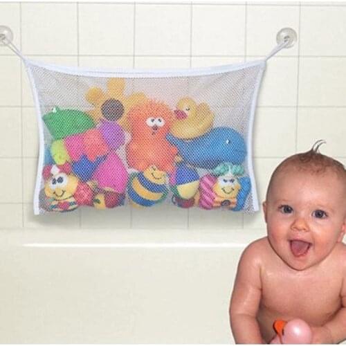 1pc/lot Folding Baby Bathroom Hanging Mesh Bath Toy Storage Bag Net Suction Cup Baskets Shower Toy Organiser Bags YL675803