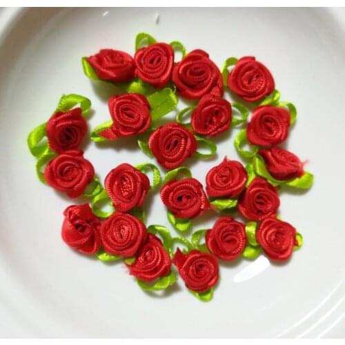 10pcs Red Rose Patch Flower Applique Trimmings Sewing Fabric Dress Accessories Trim Patches Stickers Clothes Parche parches ropa