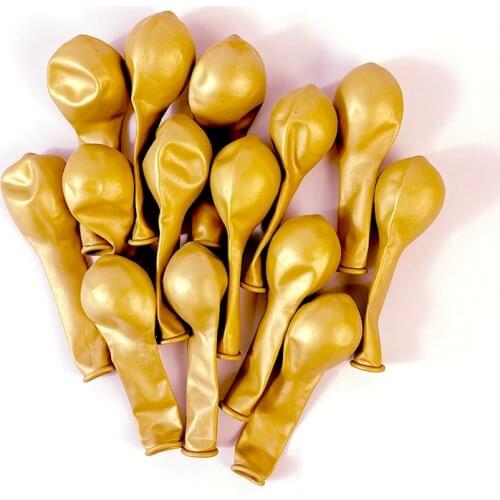 15pcs Chrome Metallic Latex Balloons Gold Round Metal Balloons Wedding Birthday Party Decoration Inflate Air Globos Supplies
