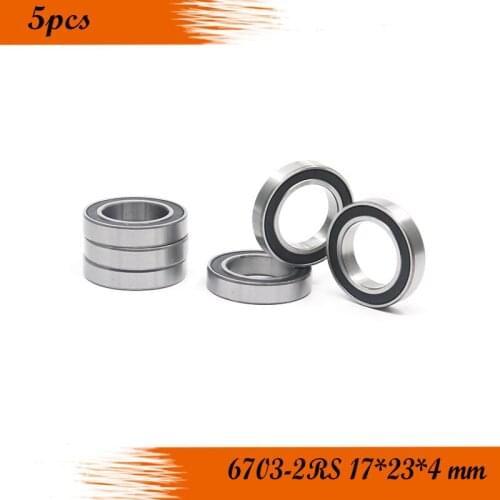 5pcs free shipping The high quality of ultra-thin deep groove ball bearing 6703-2RS 17*23*4 mm