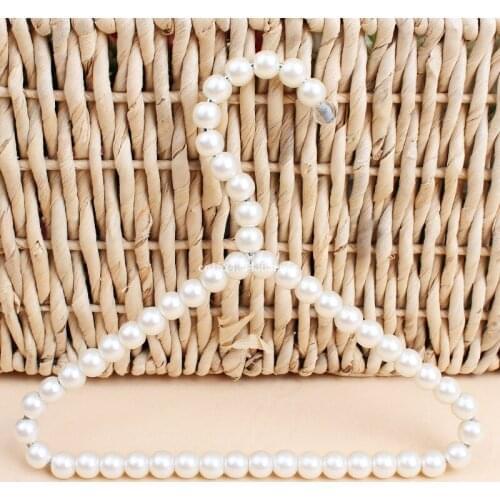 50pcs 20cm Children Pearl Hanger Pearl Plastic Bead Pet Hangers Fashion Dog Hangers for Clothes Baby Kids