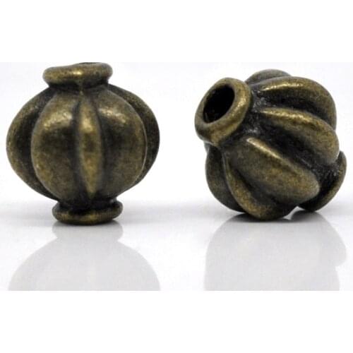 60 Bronze Tone Lantern Spacer Beads 8x8mm (B12803)