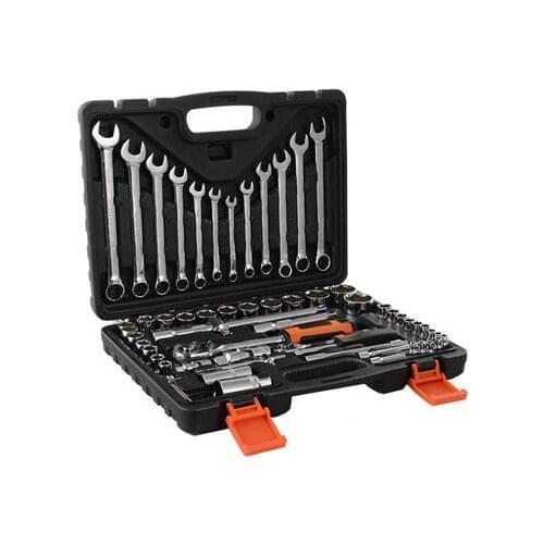 61PCS 1/2 1/4" 4-32mm Portable Multi-function Hardware Tool Set Ratchet Quick Socket Wrench Auto Repair Toolbox Combination Tool
