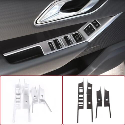 ABS Chrome Car Window Glass Lift Switch Panel Cover Trim Sticker For Land Rover Range Rover Velar 2017 2018 Interior Accessories