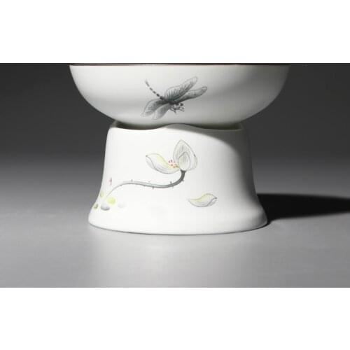 Tea Filter Matte White Ceramic Tea Strainer Creative Lotus Chinese Teaset Accessory Funnel