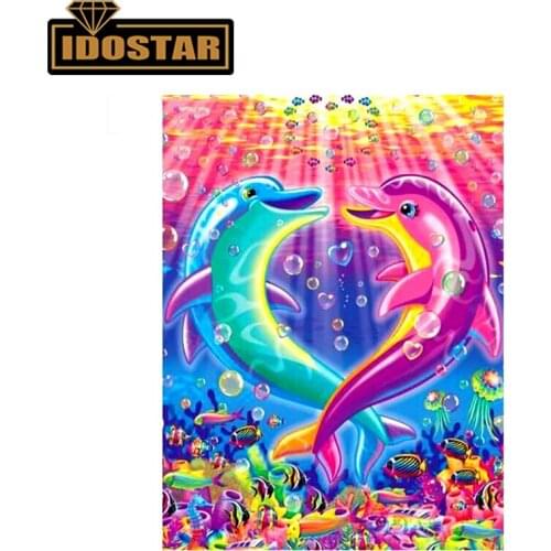 DIY Diamond Painting Full Square Animal Mosaic Dolphin Picture Of Rhinestone 5D Diamond Embroidery Home Decoration Sale