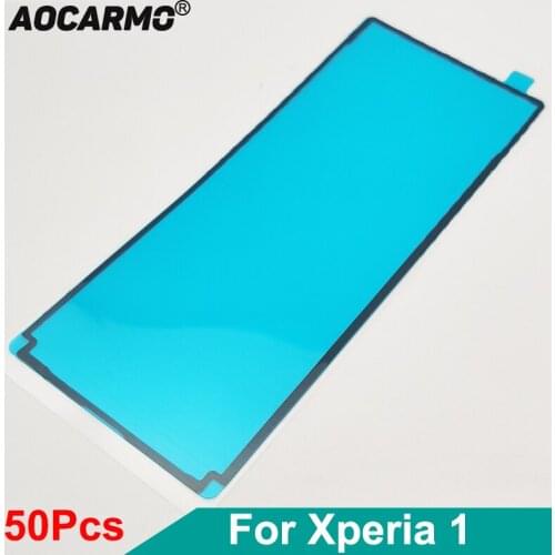 Aocarmo 50Pcs/Lot For SONY Xperia 1 / XZ4 J8110 J9110 X1 Rear Housing Door Sticker Tape Glue Back Cover Adhesive SOV40 SO-03L