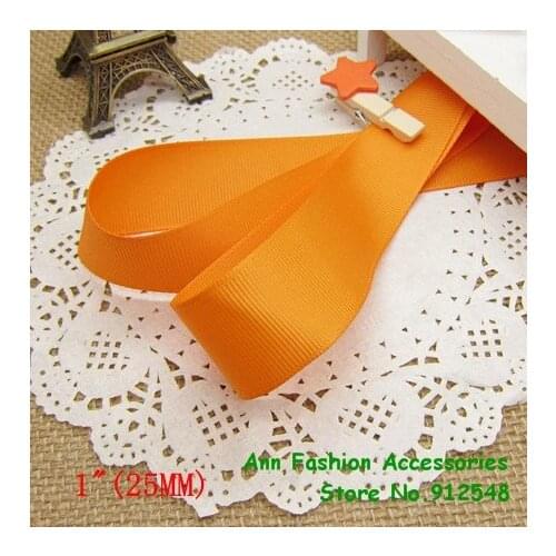 Free shipping/Wholesale 1" (25mm) Orange Solid Grosgrain Ribbon,lwd2514