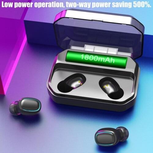 Bluetooth 5.0 Wireless Headset Earphones Waterproof Touch Control Sports In-ear Earbuds Bluetooth Earphones With Charging Box