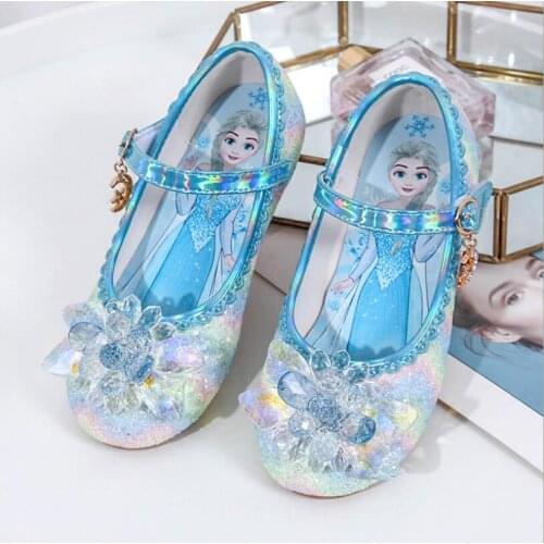 New Princess Frozen Kids Sandals for Girls Casual Glitter Children Flat Heel Girls Shoes party Sandals