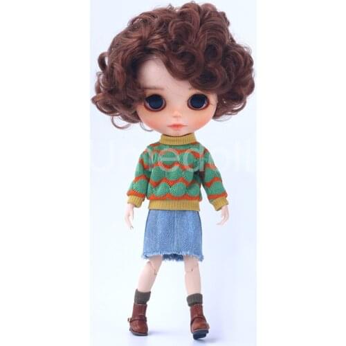 1PCS 1/6 Blyth Denim Skirt Suitable for 1/8 BJD, Middle Blyth, Holala, Obitsu 11, OB11 Long-sleeved Dolls Clothes Accessories