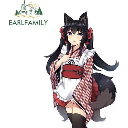 EARLFAMILY 13cm x 8.3cm for Fox Girl Anime Car Sticker Waterproof Scratch-Proof Decals Motorcycle Surfboard RV Vinyl Car Wrap