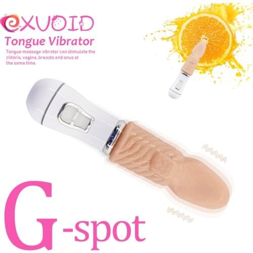 EXVOID Male Tongue Masturbator Sex Toys for Women Strong Vibration Silicone Breast G-spot Massager Tongue Vibrator Oral Licking