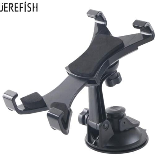 JEREFISH 7-10 inch Tablet PC Universal Car Windshield Suction Mount Phone Holder Stand for iPad Rotary Cleanable base disc