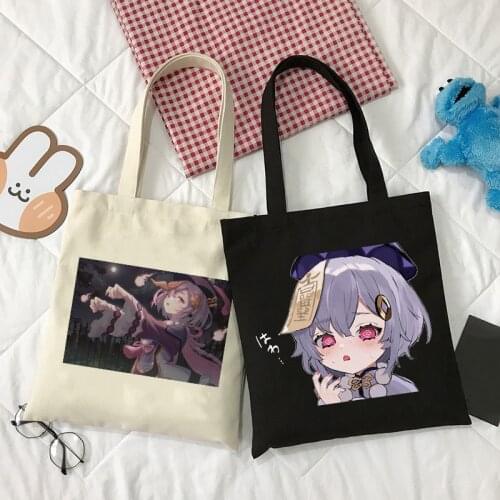 Genshin Impact QiQi Canvas Bag Gothic Style Harajuku Shopper Large Capacity Kawaii Womens Vintage Classic Shoulder Bag Handbag