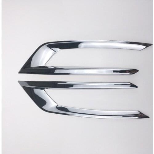 BBQ@FUKA 2pcs ABS Chrome Car Front Fog Light Lamp Cover Trim Sticker Fit for Volvo XC60 2018 Car Exterior Accessories Styling
