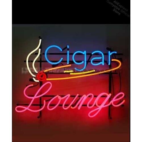 Neon Sign Cigar Lounge Handmade Glass Neon Wall Signs for Smoke Room Display Home Cubs Neon Sign Professional Logo Designers Bar
