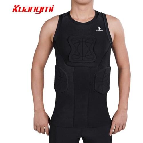 Kuangmi New Fitness Tank Top Compression T-Shirt Tight Sleeveless Stretch Mens Running Vest Jogging Gym Sports