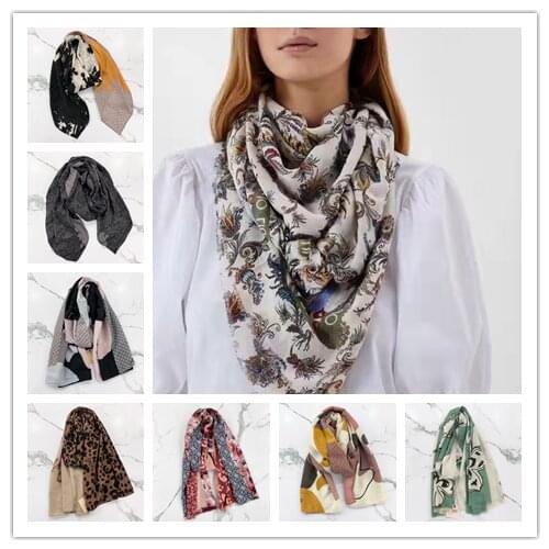 Spanish New Flower Shawl Printed Scarf