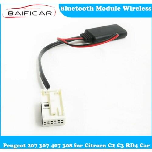 Baificar Brand New 12Pin Bluetooth Module Wireless Aux Cable for Peugeot 207 307 407 308 for Citroen C2 C3 RD4 Car