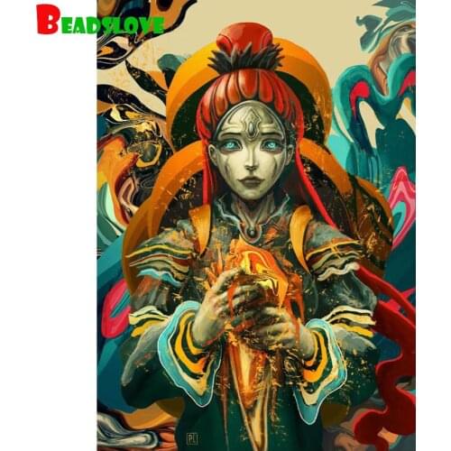 Wallpaper Diy Diamond Painting Horror Woman Diamond Embroidery Decor Picture Rhinestones Mosaic No Frame Cross Stitch B83