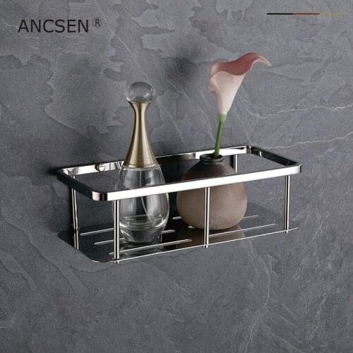 Single-Deck Bathroom Storage Rack Bathroom Kitchen Shelf Square Storage Rack Shower Holder Shampoo Baskets Bathroom Accessories