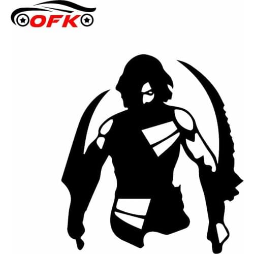 OFK Handsome Silhoutte Cool Warrior Car Sticker Decal Soldier Black/Silver Covering The Body Vinyl 15.4*16.9CM