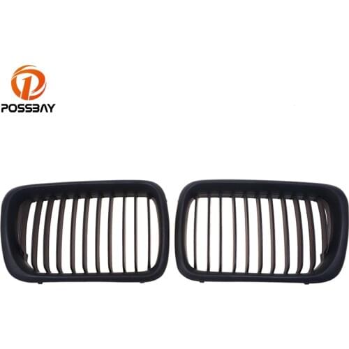 POSSBAY Matte Black Front Hood Kidney Sport Grille Grills for BMW 3-Series E36 318ti/320i Touring 1996 1997 1998 1999 Facelift