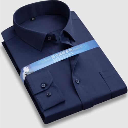 Basic Business Men Dress Shirts Solid Color Stripe Twill Fashion New Regular Fit Work Long Sleeve New Plus Size 3XL Formal Shirt