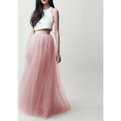 Modest Long Tulle Skirts For Pretty Lady Floor Length Tutu Skirt 2016 Zipper Style High End Women Clothing Coral Light Green
