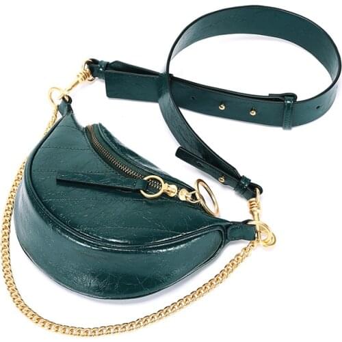 Famous Brand Genuine Leather Women Messenger Bag High Quality Cow Leather Crossbody Fashion Bag Broadband Running Chest Bag