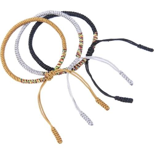 Tibetan Buddhist Braided Feng Shui Lucky Knots Bracelet For Man Women Handmade Rope Bracelet Size Adjustable confidence