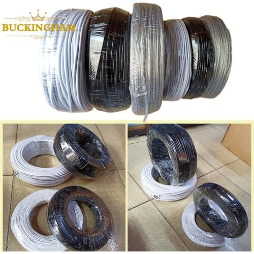 Trsndparent White Black Jacketed LED Extension PVC Insulated Cable Wire Cord 2Pin Line Copper Electronic Cable 18 AWG