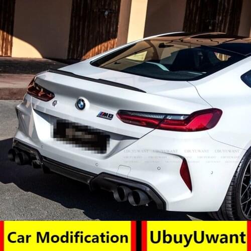 UBUYUWANT For BMW 8 Series G14 G15 G16 840i 2020 Carbon Rubber Spoiler Tail Trunk Boot Wing Decoration Car Styling