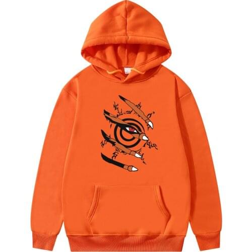 Street Harajuku Anime Clothes Tracksuit Men Kurama Ninjutsu Print Mens Hoodie Sweatshirt Casual Crewneck Oversized Sweatshirts