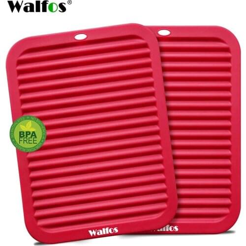 WALFOS Multi-Purpose Versatile Trivet Mat Flexible Silicone Hot Pad Silicone Trivets Heat Resistant For Hot Pots and Pans