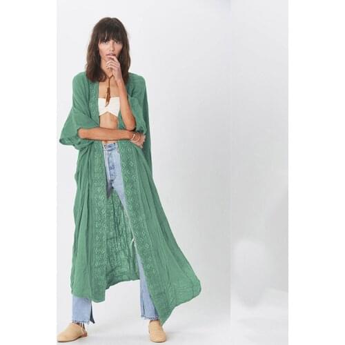 2021 Solid Cover-ups Sexy Deep Summer Beach Dress Lace Tunic Women Beachwear Swimsuit Cover Up Robe de plage Q1263