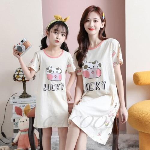 Mother Daughter Nightgowns Girl Dresses Kids Pyjamas Family Matching Clothes Women Sleepwear Baby Pajamas Mom And Daughter Dress
