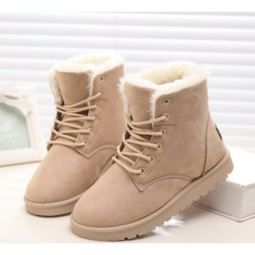 Winter Warm Women Martin Snow Boots Comfortable Soft Plush Big Size Sneakers Outdoor High Top Hiking Shoe Women Mountain Shoes