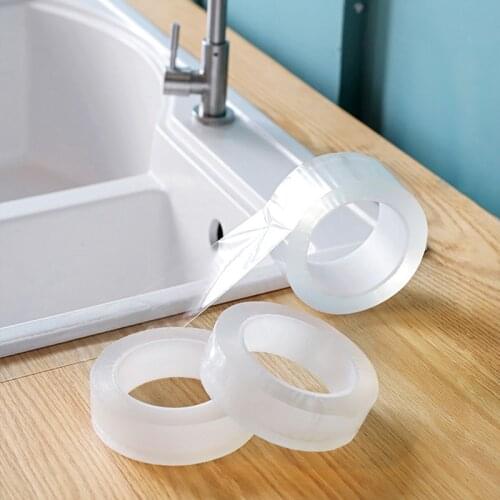 1Pcs kitchen sink waterproof transparent sticker self-adhesive PVC kitchen tape corner line home decoration supplies